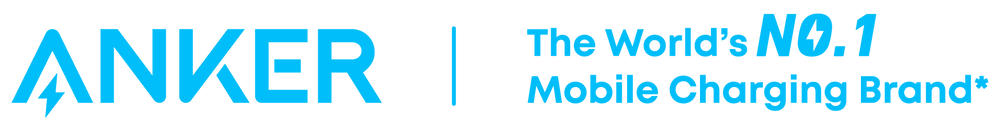 Anker logo with blue text on a gray background