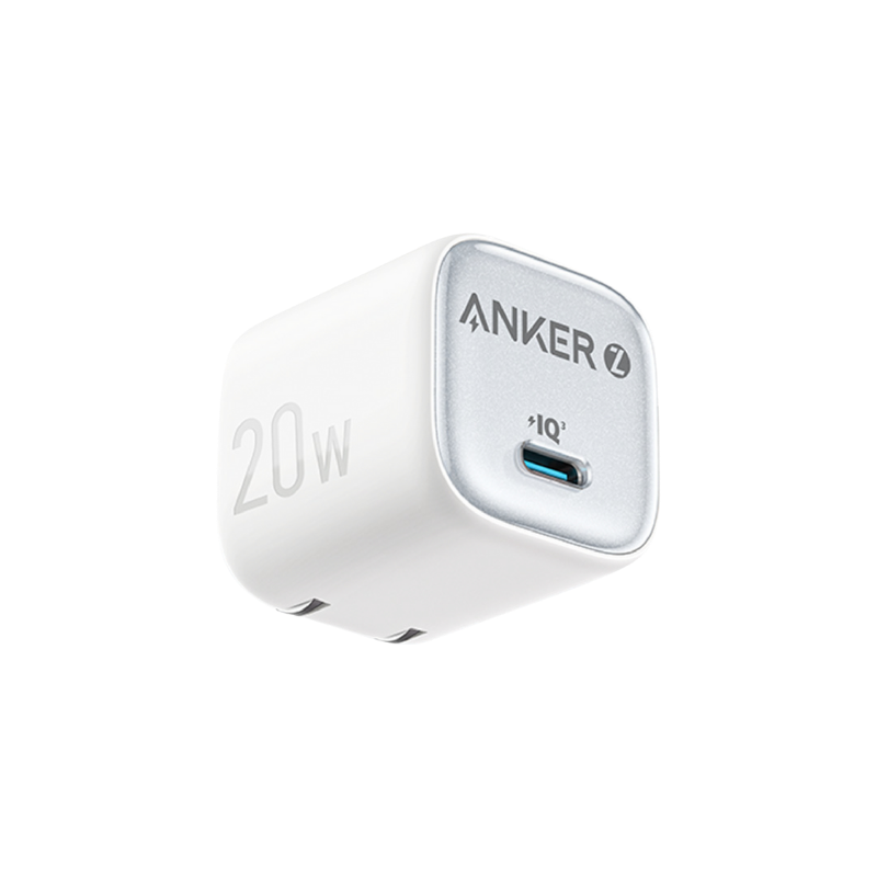 Anker USB-C power adapter on a white background