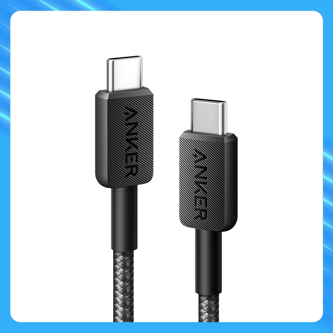 Anker 322 USB-C to USB-C Nylon Braided Cable (3ft) Black