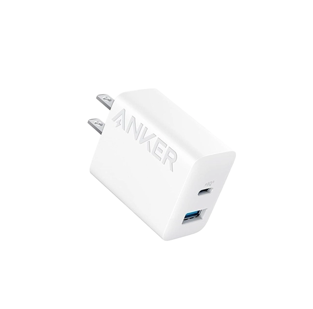 Anker 312 2-Ports Fast USB-C Charger Block with USB-C Cable (20W)