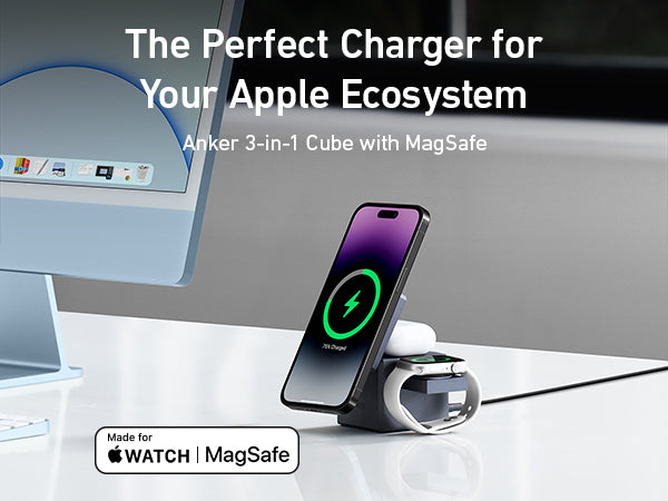 Anker 3-in-1 Cube Portable Charger with Magsafe - Anker Philippines