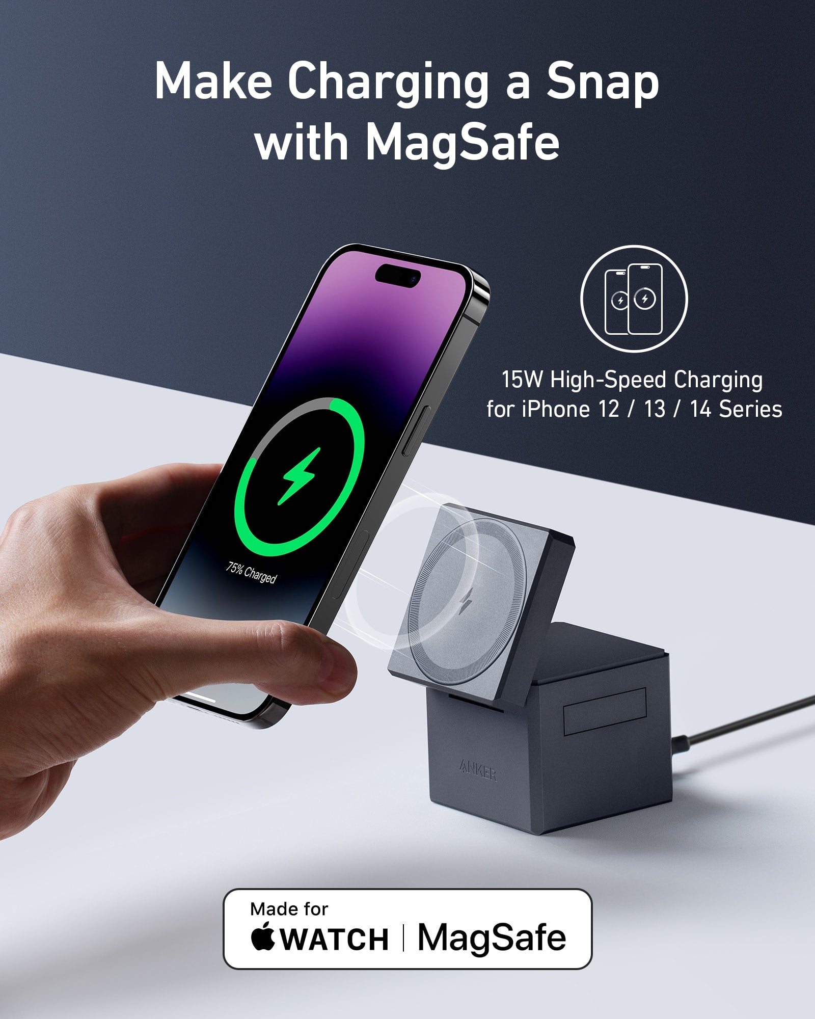 Anker 3-in-1 Cube Portable Charger with Magsafe - Anker Philippines