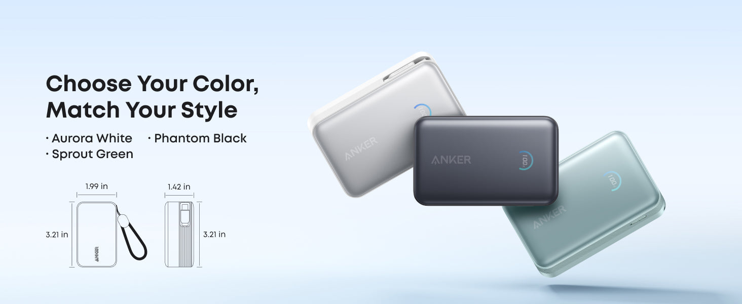 Anker power banks in different colors on a light blue background