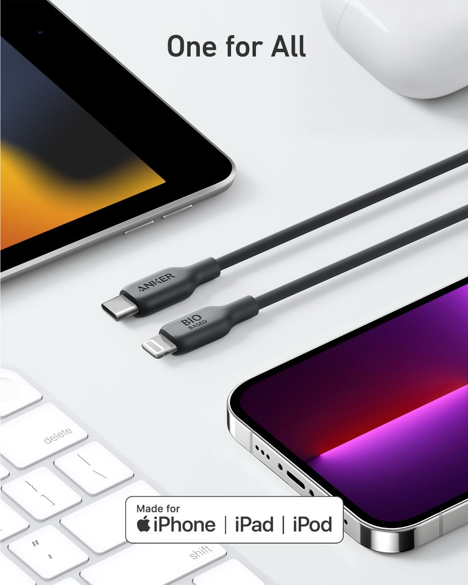 Anker 542 USB-C TO Lightning Cable (Bio-Based) 3ft Black