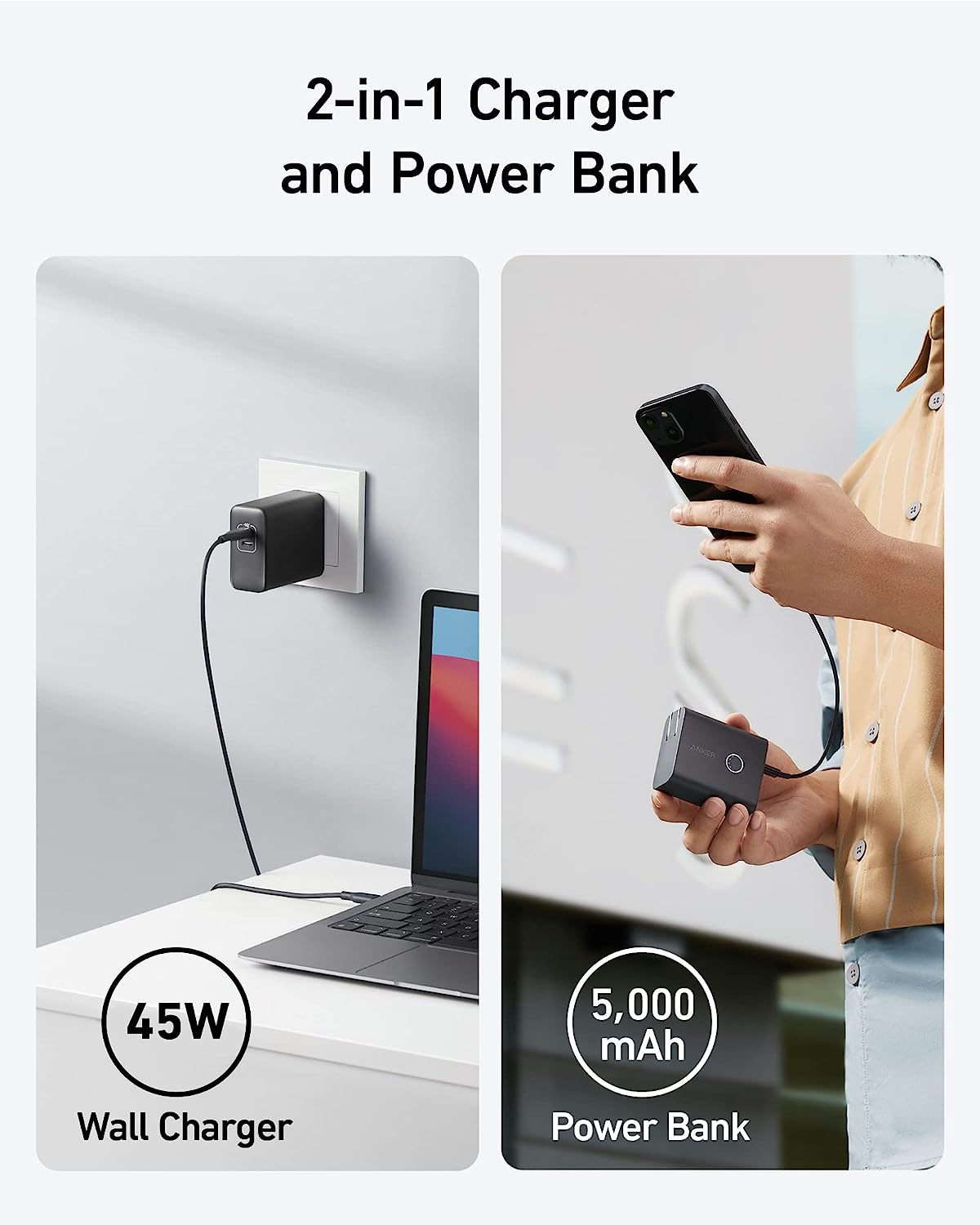Anker 521 PowerCore Fusion 45W Wall Charger