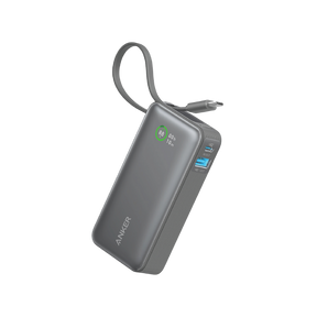 Anker power bank with a strap on a white background