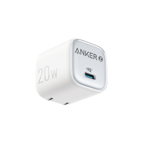 Anker USB-C power adapter on a white background