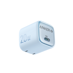 Anker power adapter with USB-C port on a white background