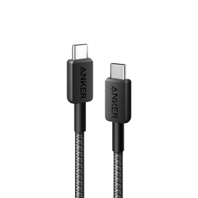 Anker 322 USB-C to USB-C Nylon Braided Cable (3ft) Black.