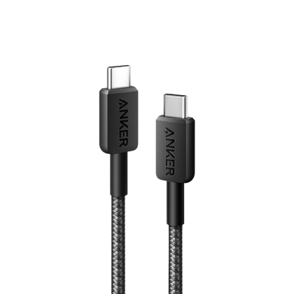 Anker 322 USB-C to USB-C Nylon Braided Cable (3ft) Black.