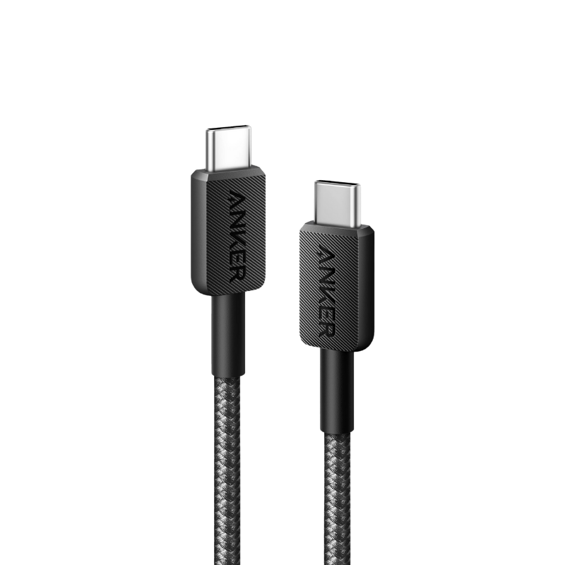 Anker 322 USB-C to USB-C Nylon Braided Cable (3ft) Black.