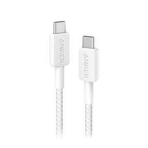 Anker 322 USB-C to USB-C Nylon Braided Cable (3ft) White.