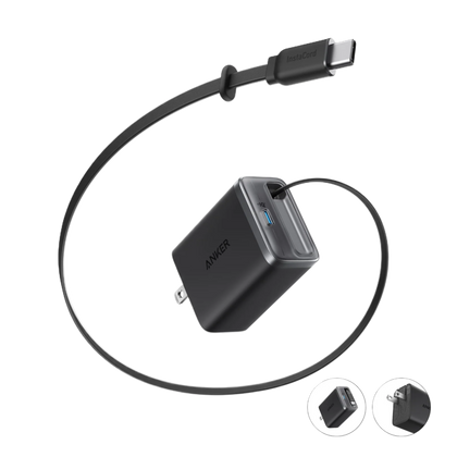 Anker Nano 35W USB-C Fast Wall Charger with Built-in USB-C Cable Black