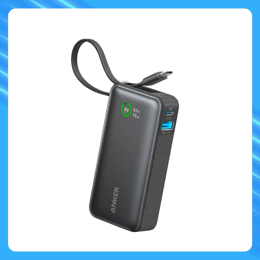 Anker Nano Power Bank (30W, Built-In USB-C Cable)
