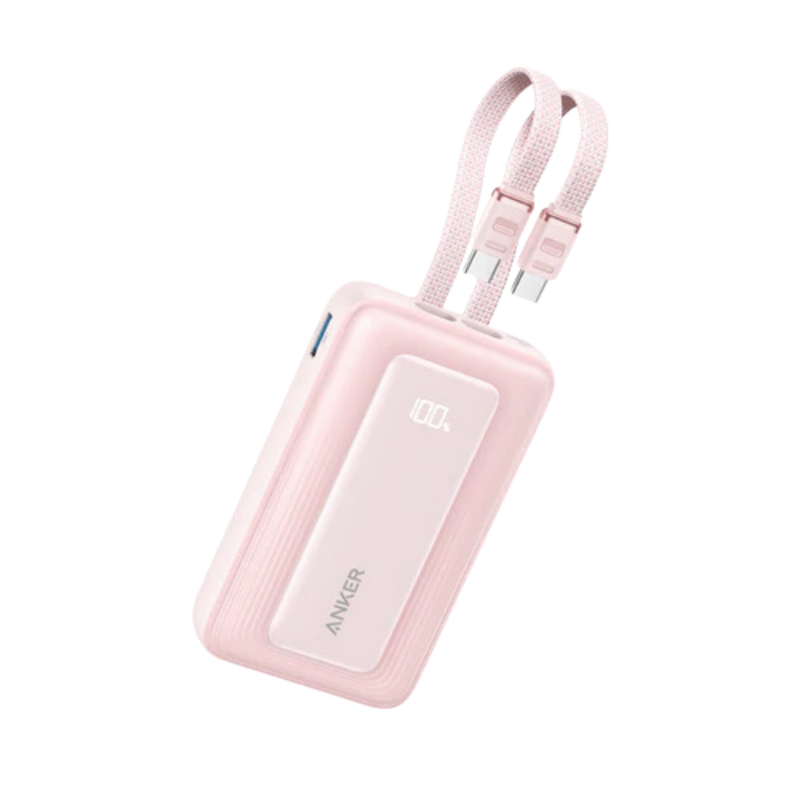 Anker Zolo Power Bank (10,000mAh, 35W) with Built-in-Dual USB-C Cable