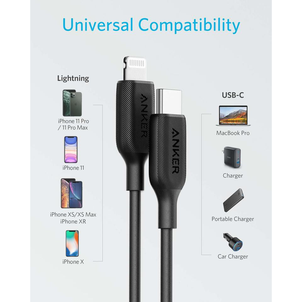 Anker PowerLine III 3ft (USB-C to Lightning 2.0 Cable)