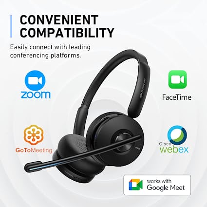 Anker PowerConf H500 Bluetooth Dual-Ear Headset with Microphone