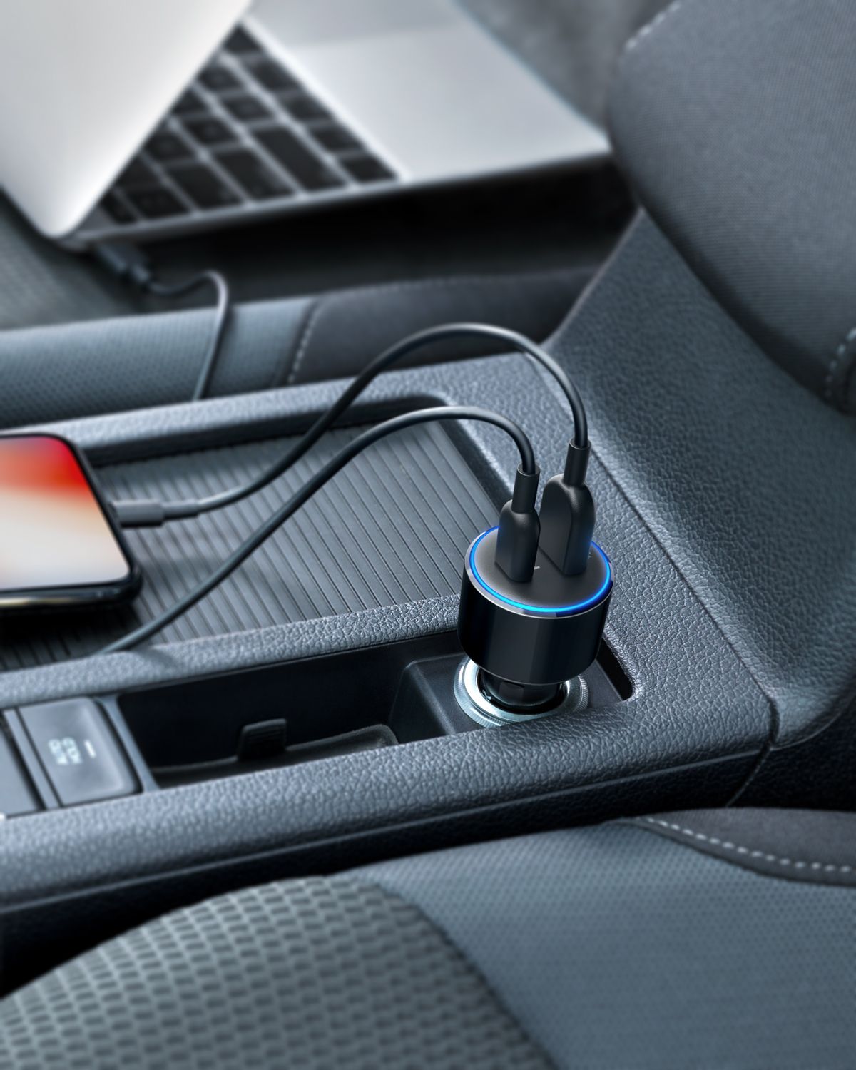 Anker PowerDrive Speed+ 2 Car Charger in Blue