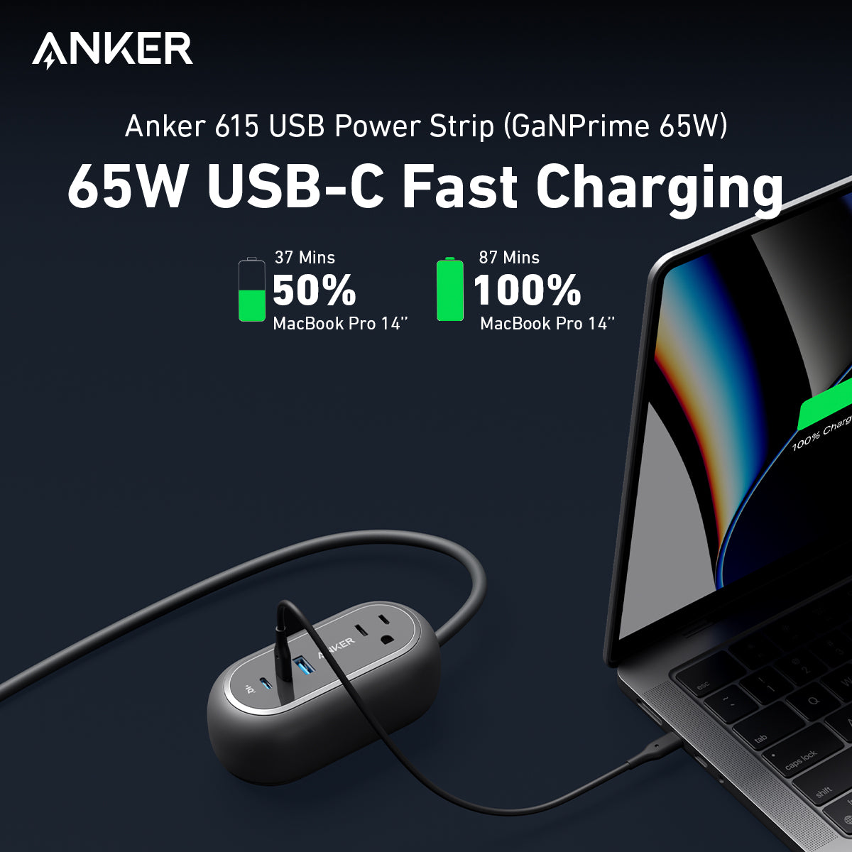 Anker 615 USB Power Strip (GaNPrime 65W)